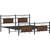 vidaXL Kovinski posteljni okvir brez vzmetnice rjavi hrast 180x200 cm | Shoptok.si