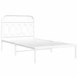  Metalni okvir za krevet s uzglavljem bijeli 100x190 cm | shoptok.hr