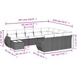  11-dijelni set vrtnih sofa od poliratana s jastucima smeđi | shoptok.hr