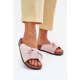 Boto Ladies sandals on cork sole with bow light pink Seressa | shoptok.hr