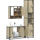 Maison Chic Kopalniški sestavi - Kopalniška garnitura 3-delna sonoma hrast inženirski les, (21787665) | Shoptok.si
