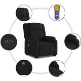 vidaXL Električni masažni naslonjač na podizanje od tkanine crni | shoptok.hr