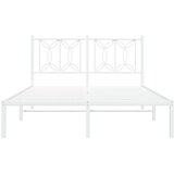 vidaXL Kovinski posteljni okvir z vzglavjem bel 140x190 cm | Shoptok.si