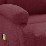  Masažna fotelja s krilnim naslonom crvena boja vina od tkanine | shoptok.hr