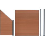 Monster Kompozitna ograja, kotni kos in LED stebrički 1,8 m x 2,7 m - rjava, (5000159758) | Shoptok.si
