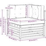  Vanjska kutna sofa Čvrsto drvo akacije Prirodna | shoptok.hr