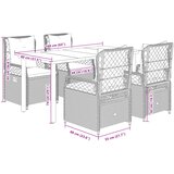  5-dijelni vrtni blagovaonski set od poliratana s jastucima bež 160 x 80 x 74 cm | Shoptok.si
