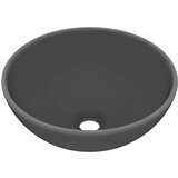 vidaXL luksuzni okrugli umivaonik mat tamnosivi 32,5 x 14 cm keramički | shoptok.hr