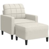  Fotelja s tabureom krem 60 cm baršunasta | shoptok.hr