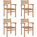  Stolići za vrt s mogućnošću slaganja 4 pcs Smeđa | shoptok.hr
