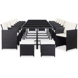  17-dijelni vrtni blagovaonski set od poliratana crni | shoptok.hr