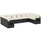  10-dijelni set vrtnih sofa s jastucima crni od poliratana | shoptok.hr