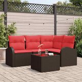  Sjedeća garnitura za vrt 5 kom. Smeđa poliratan 55 x 55 x 37 cm | Shoptok.si