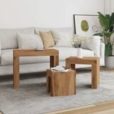 vidaXL Uklapajući stolići za kavu 3 kom boja hrasta konstruirano drvo | shoptok.hr