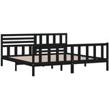  Za krevet od masivnog drva crni 200 x 200 cm | shoptok.hr