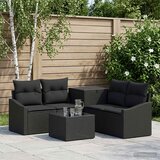  Set sofe 6 kom. Crna Poli Rattan i čelik | shoptok.hr