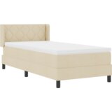 Box Postelja z vzmetnico z vzmetnico krema 200 x 100 cm Poliester, (5000128060) | Shoptok.si