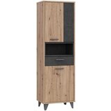 CARRYHOME regal 59,8/192,5/41,5 cm temno siva, hrast artisan Cene