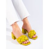 SHELOVET Green Women's Heeled Slippers Cijene
