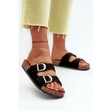 Kesi Women's cork platform slippers with straps, Black Doretta