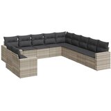  11-dijelni set vrtnih sofa poliratan s jastucima svijetlosivi | shoptok.hr
