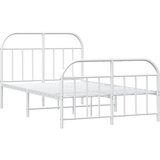  Metalni okvir kreveta uzglavlje i podnožje bijeli 120x200 cm | shoptok.hr