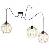  visilica na lanku MATT 3xE27/60W/230V pauk crna/bakarna | Eponuda.com