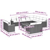  13-dijelni set vrtnih sofa s jastucima poliratan crni | shoptok.hr