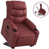  Naslonjač na podizanje od umjetne kože crvena boja vina | shoptok.hr