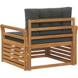  Set vanjskih sofa Čvrsto drvo akacije i poliester Prirodna - Prirodno i antracit Zakrivljeni | shoptok.hr