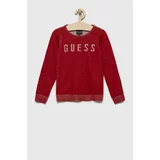 Guess Dječji pamučni pulover boja: crvena, lagani
