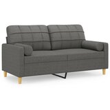 Maison Chic kavč - Sofa - Kanape dvosed z blazinami temno siv 140 cm blago, (21727735) | Shoptok.si