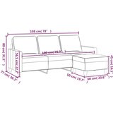  Trosjed s tabureom svjetlosivi 180 cm od tkanine | shoptok.hr