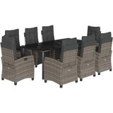 9-dijelni vrtni blagovaonski set sivi od poliratana Siva 200 cm table length | shoptok.hr