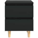  Nočna omarica z nogami iz borovine črna 40x35x50 cm, (20624323) | Shoptok.si