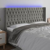vidaXL LED uzglavlje svjetlosivo 183 x 16 x 118/128 cm baršunasto | shoptok.hr