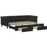vidaXL Dnevni krevet na razvlačenje s ladicama crni 90 x 200 cm baršun | shoptok.hr