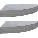 vidaXL Kutne zidne police 2 kom siva boja betona 35 x 35 x 3,8 cm MDF | shoptok.hr