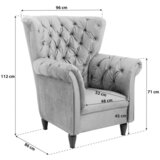 MID.YOU FOTELJ Z OPORO ZA GLAVO, siva tekstil | Shoptok.si