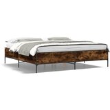 Furnova Posteljni okvir dimljeni hrast 180x200 cm inž. les in kovina, (21941245) | Shoptok.si