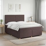  Boxspring krevet s madracem Tamno smeđa 140 x 200 cm Tkanina Slike