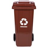  Set od 2 kante za otpad, 2 × 120 L, crna i smeđa, za miješani i bio otpad, s gumenim kotačima | shoptok.hr