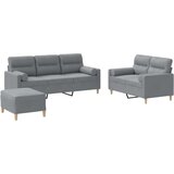 Maison Chic Sedežna garnitura - kavč 3-delna z vzglavniki svetlo sivo blago, (21728832) | Shoptok.si