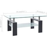  Stolić za kavu sivo-prozirni 95 x 55 x 40 cm od kaljenog stakla | Eponuda.com