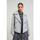 Moodo Double-breasted short grey coat Cene