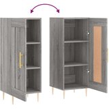 vidaXL Komoda siva sonoma 34,5x34x90 cm inženirski les | Shoptok.si