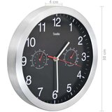 vidaXL Zidni sat s kvarcnim mehanizmom higrometrom i termometrom 30 cm | shoptok.hr