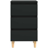 vidaXL noćni ormarići s drvenim nogama 2 kom crni 40 x 35 x 69 cm | shoptok.hr