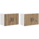  Ormar za Zid Lucca 2 pcs Hrast artisan 60 x 31 x 40 cm | shoptok.hr