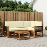  Set vanjskih sofa 5 kom. Prirodna i krem Poliester | shoptok.hr